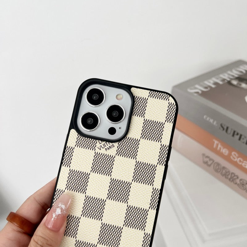 Lyxigt svart och vitt Crossbody iPhone-fodral