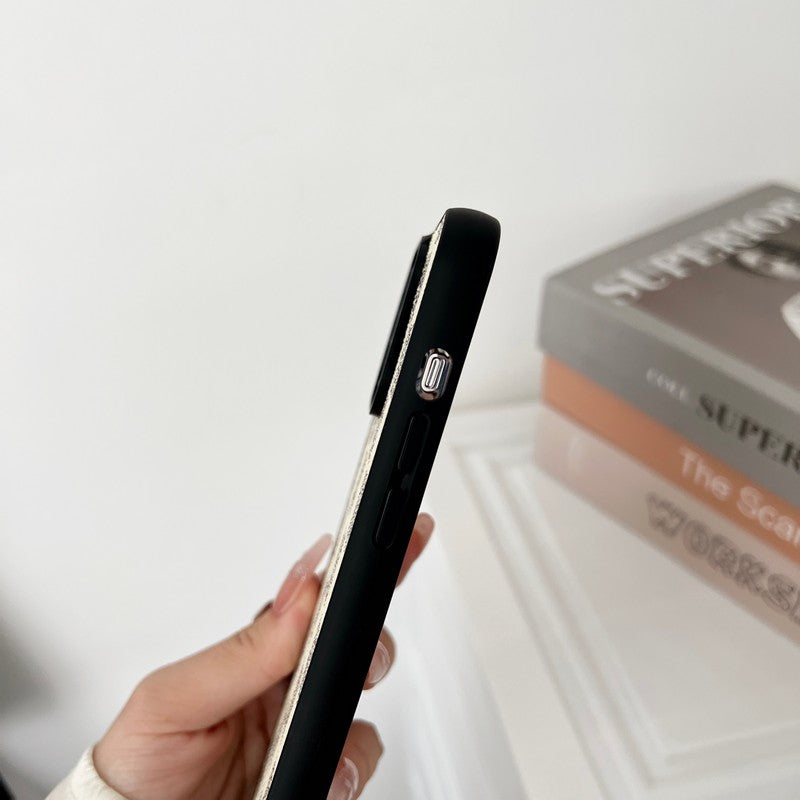 Lyxigt svart och vitt Crossbody iPhone-fodral