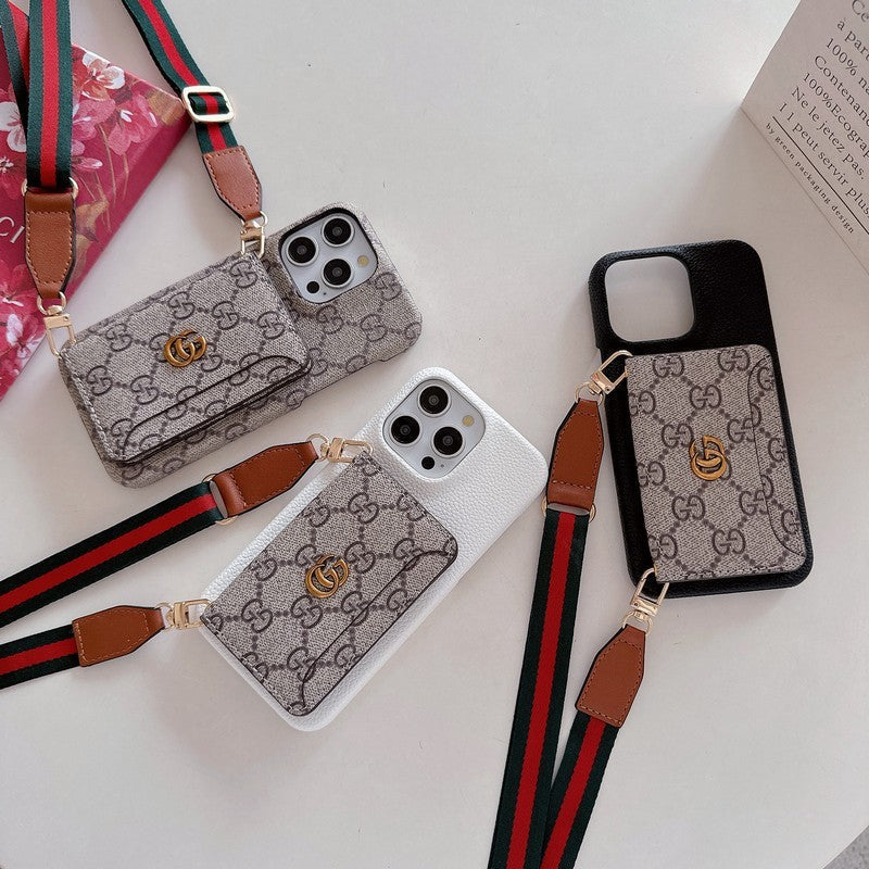 Premium kortväska Crossbody klassiskt iPhonefodral