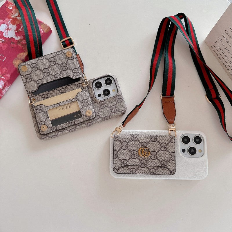 Premium kortväska Crossbody klassiskt iPhonefodral