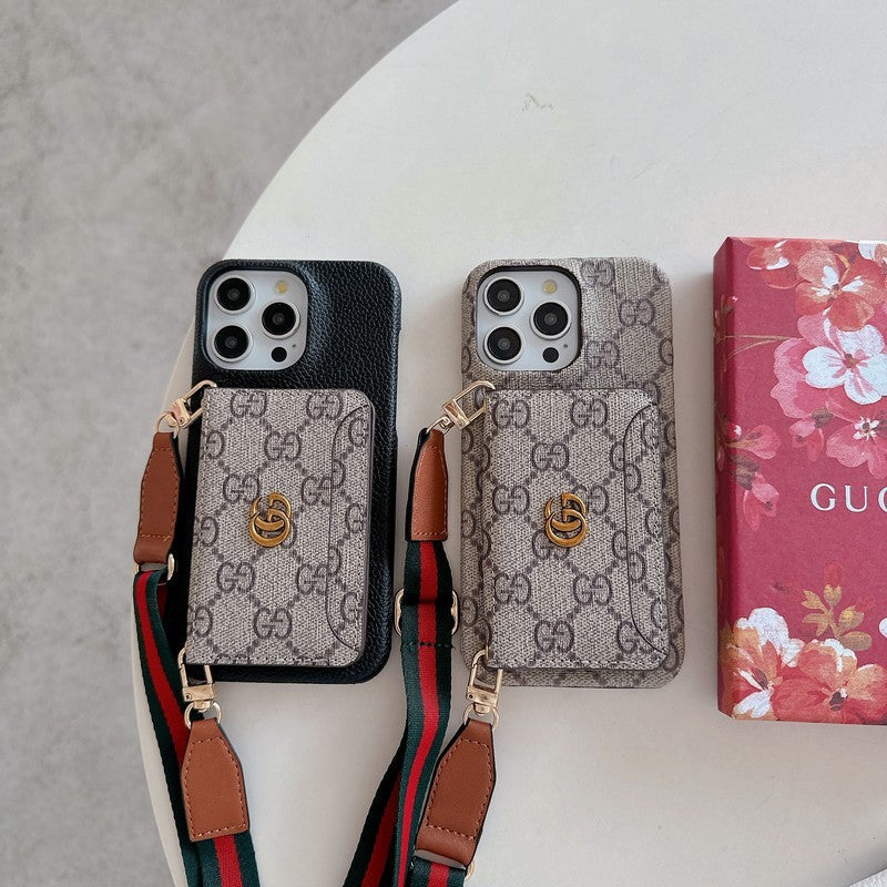 Premium kortväska Crossbody klassiskt iPhonefodral