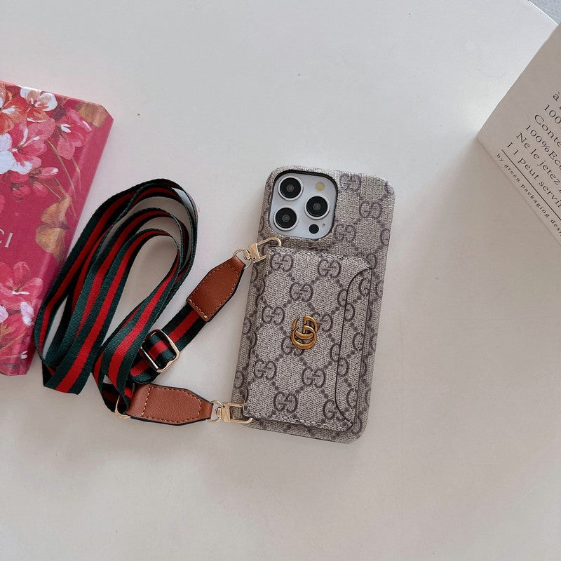 Premium kortväska Crossbody klassiskt iPhonefodral