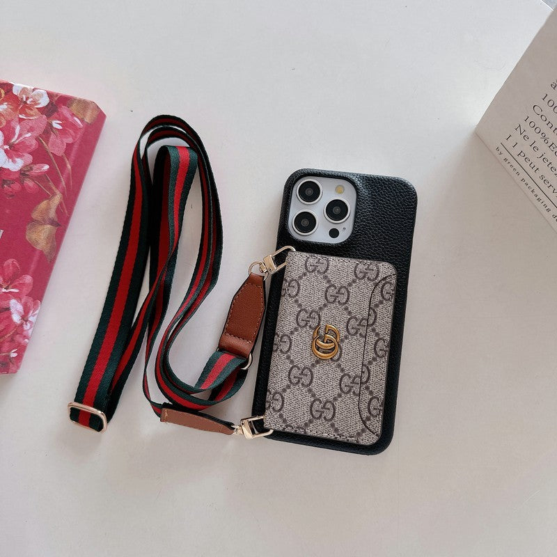Premium kortväska Crossbody klassiskt iPhonefodral