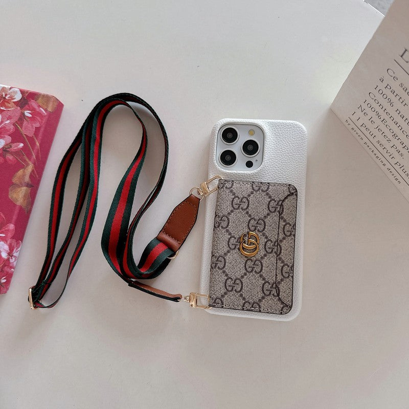 Premium kortväska Crossbody klassiskt iPhonefodral