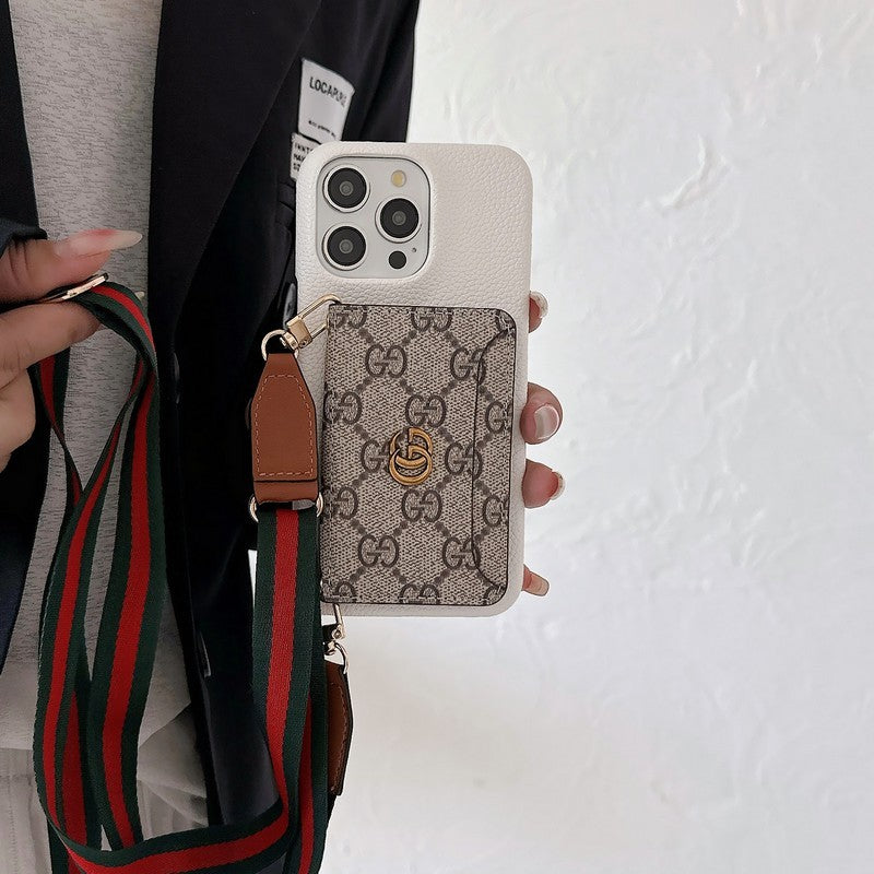 Premium kortväska Crossbody klassiskt iPhonefodral