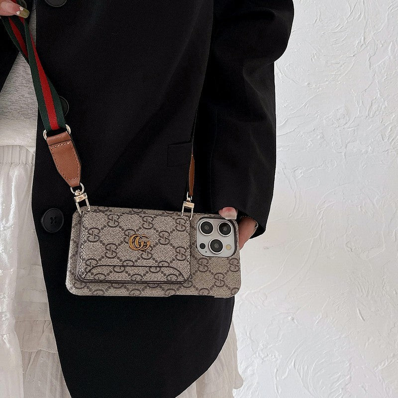 Premium kortväska Crossbody klassiskt iPhonefodral