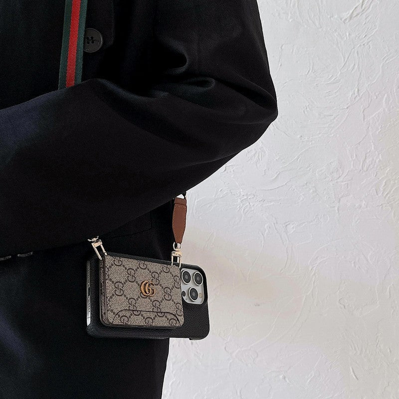 Premium kortväska Crossbody klassiskt iPhonefodral