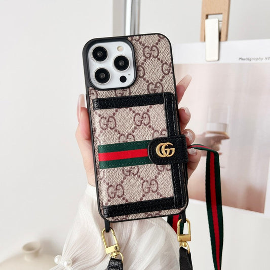 Premium Card Bag Chain Klassiskt iPhone-fodral