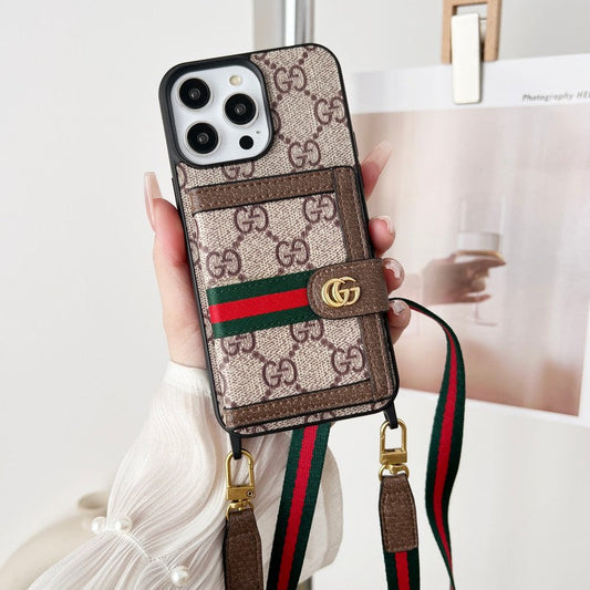 Premium Card Bag Chain Klassiskt iPhone-fodral