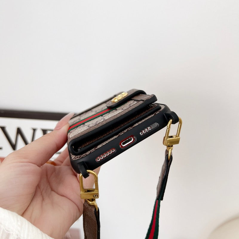 Premium Card Bag Chain Klassiskt iPhone-fodral
