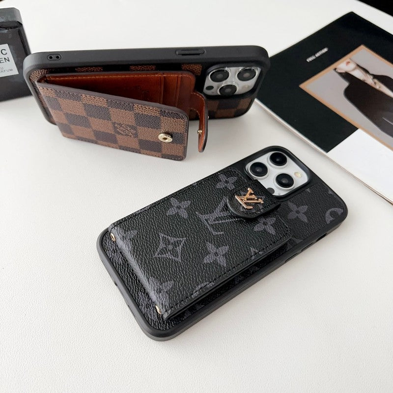 Lyxigt svart och vitt kortväska iPhonefodral