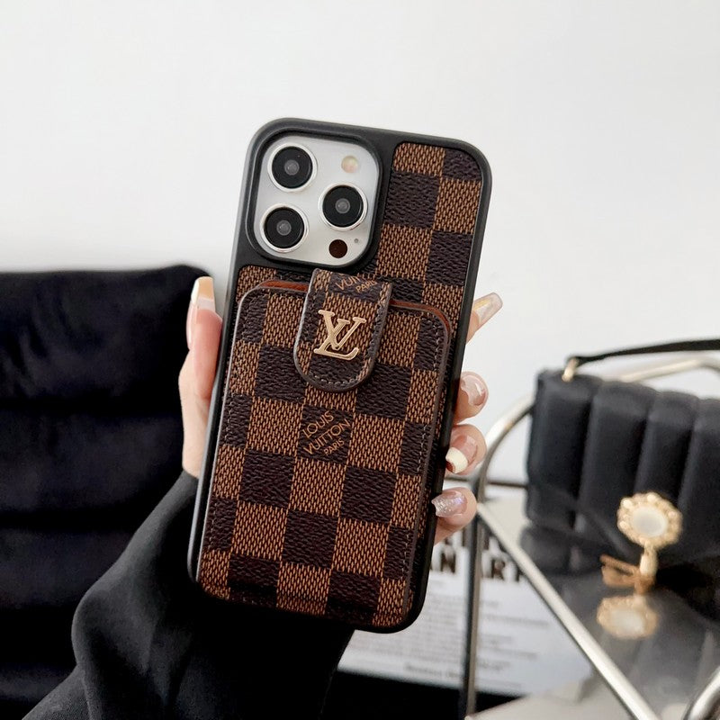 Lyxigt klassiskt kortväska iPhonefodral