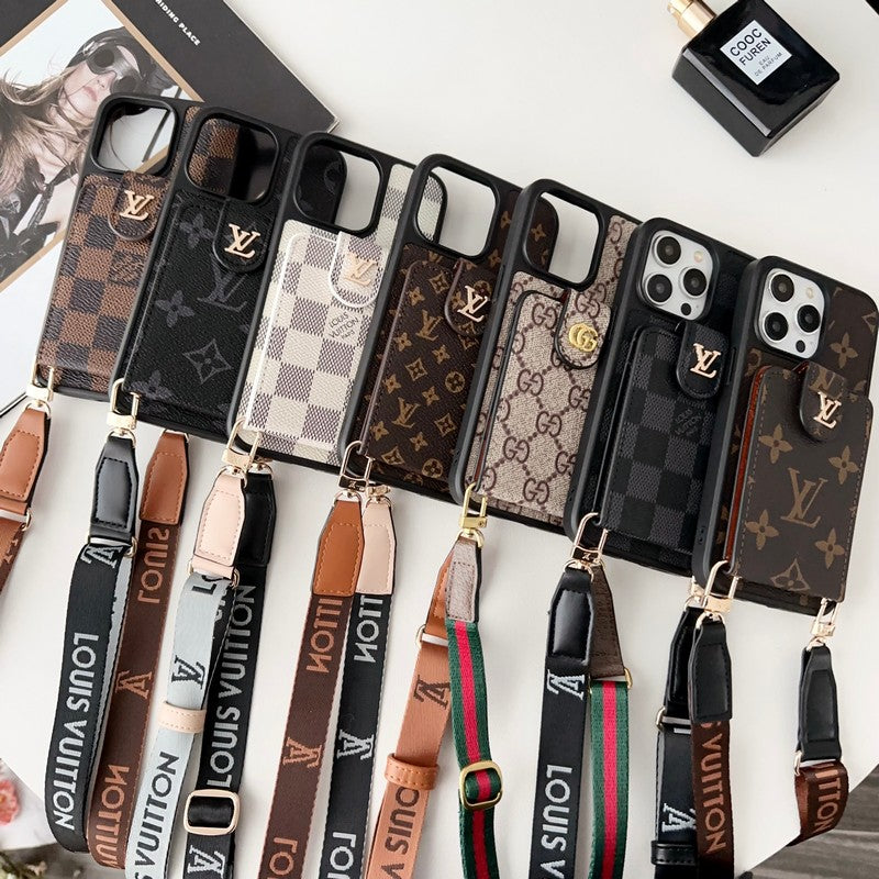 Premium Card Bag Crossbody Chain iPhone Fodral