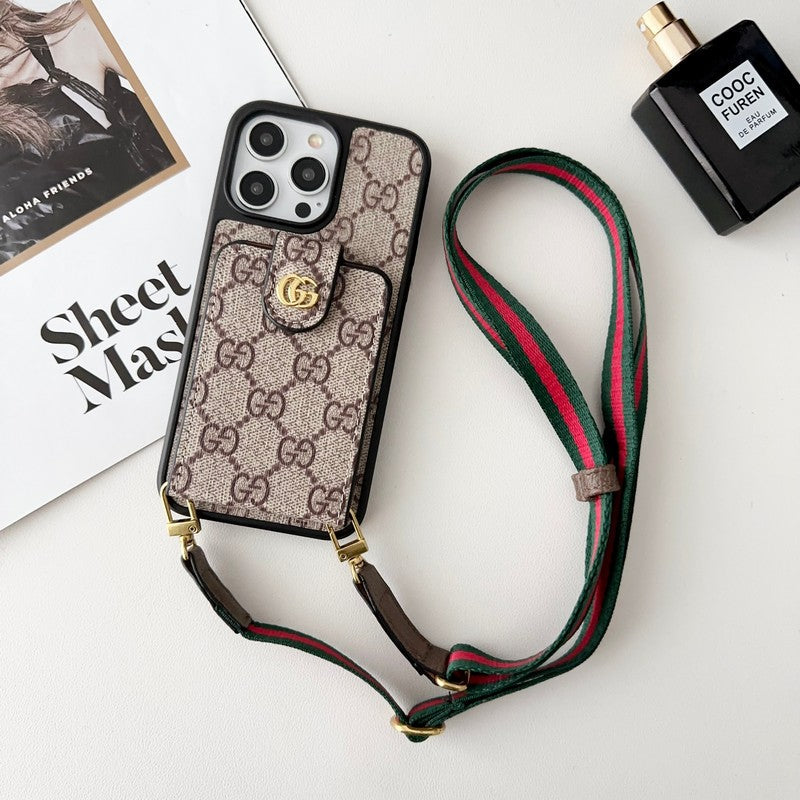 Premium Card Bag Crossbody Chain iPhone Fodral