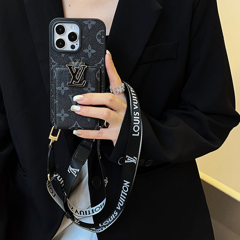 Lyxig kortväska Kedja Svart iPhonefodral