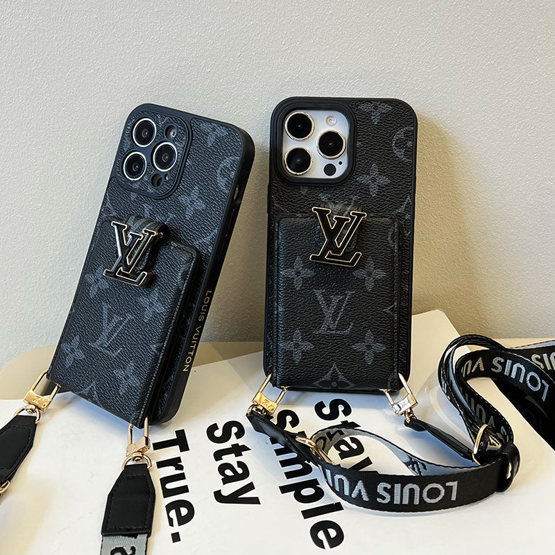 Lyxig kortväska Kedja Svart iPhonefodral