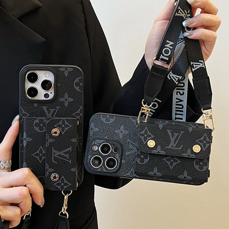 Lyxig kortväska Kedja Svart iPhonefodral