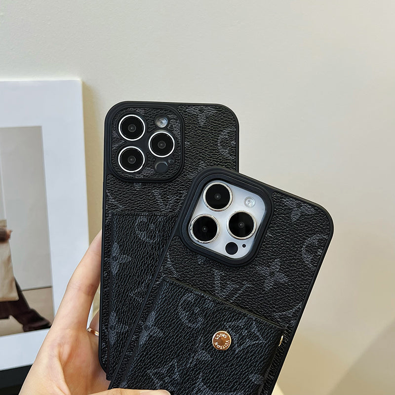 Lyxig kortväska Kedja Svart iPhonefodral