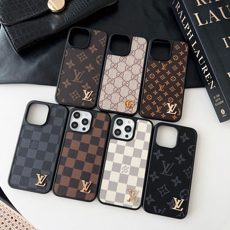 Funda de iPhone marrón clásica de lujo