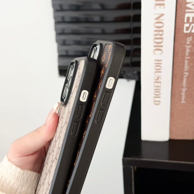 Funda de iPhone marrón clásica de lujo