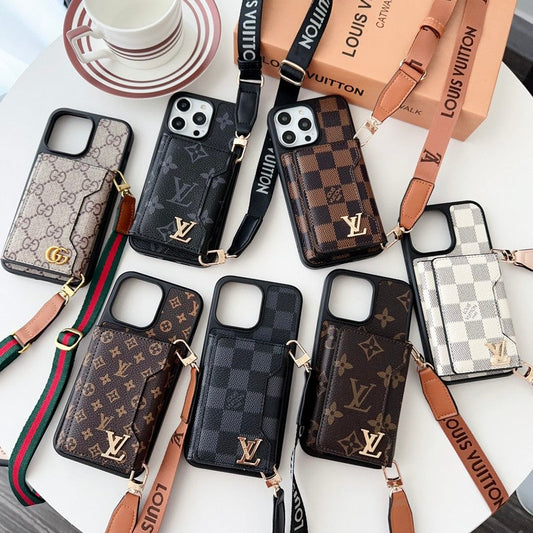 Premium sidokortväska Crossbody iPhone-fodral