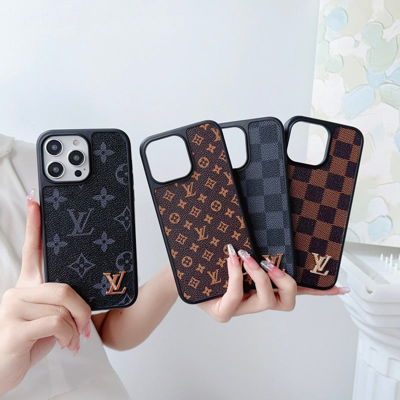 Funda de iPhone marrón clásica de lujo