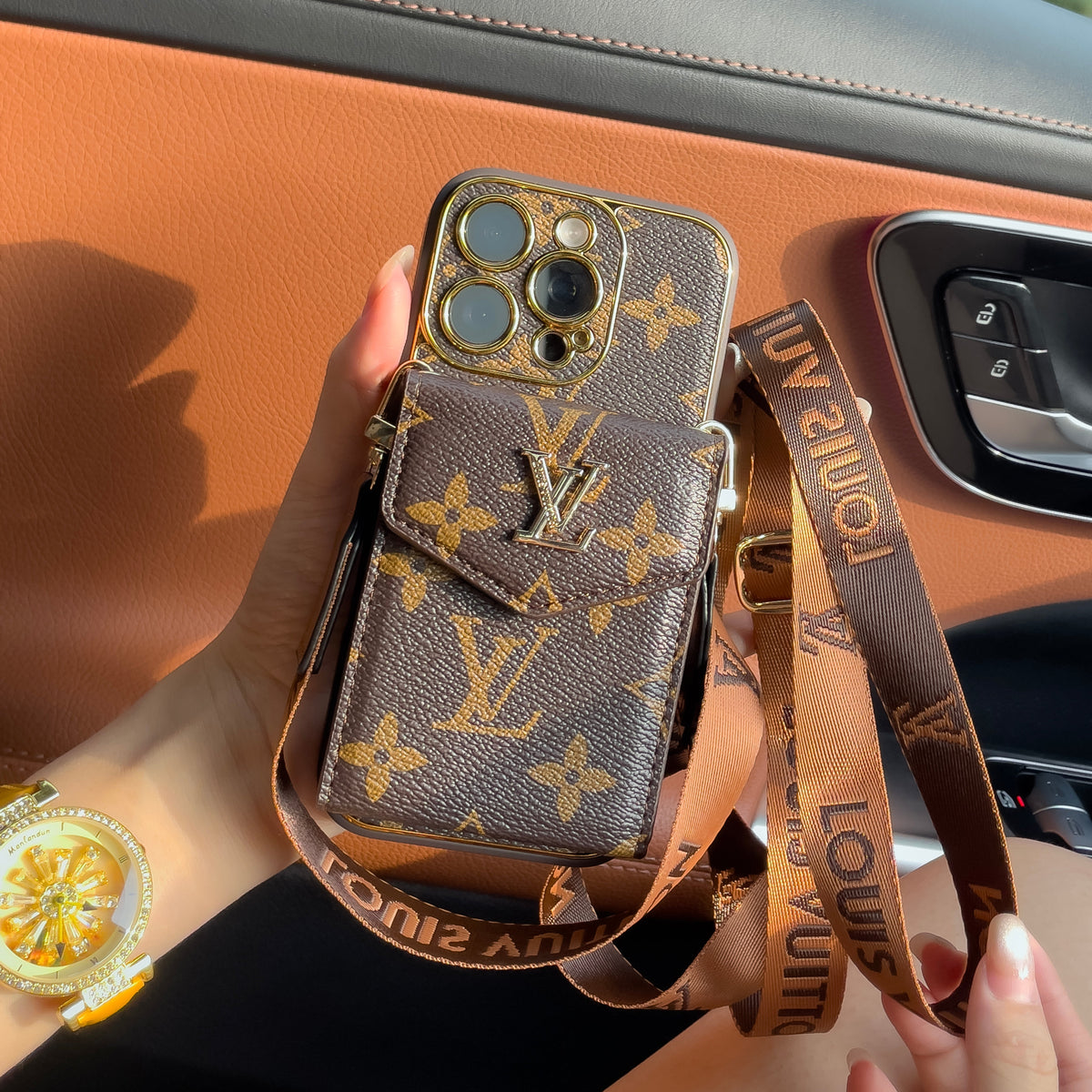 Funda de iPhone con tarjetero de lujo clásico