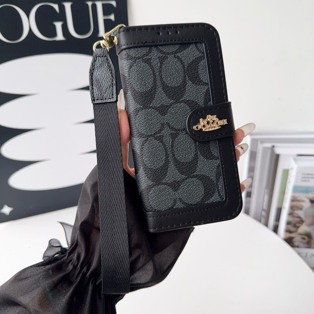 CO Luxury Pattern Wallet iPhone-fodral med korthållare och rem
