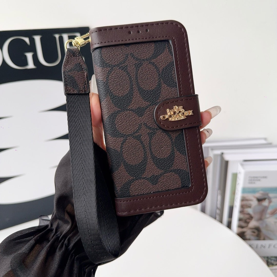 CO Luxury Pattern Wallet iPhone-fodral med korthållare och rem
