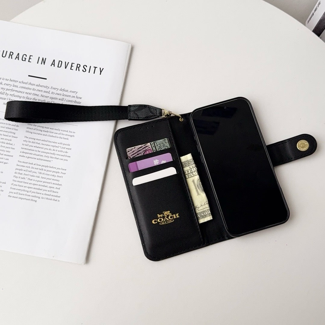 CO Luxury Pattern Wallet iPhone-fodral med korthållare och rem