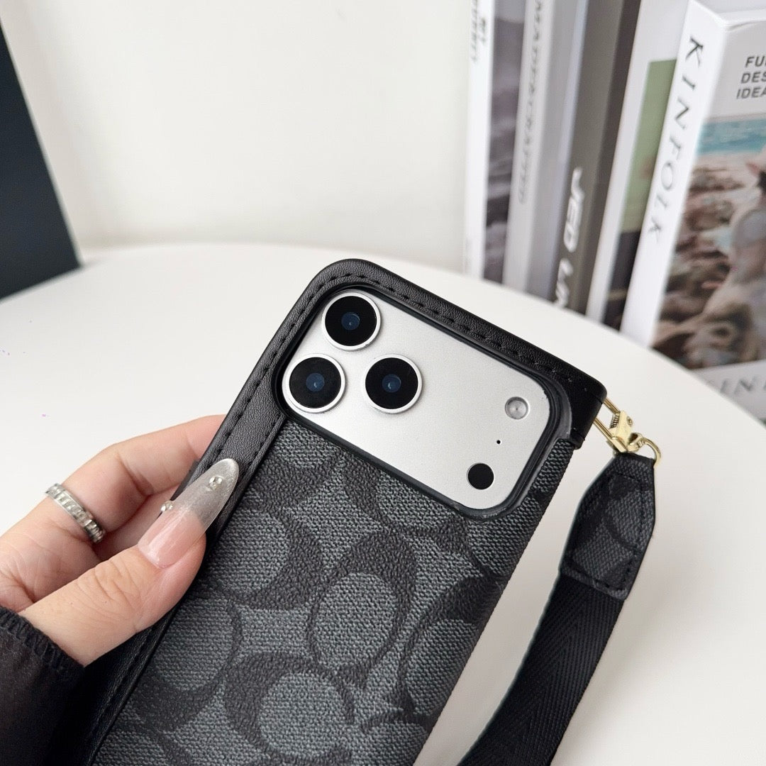 CO Luxury Pattern Wallet iPhone-fodral med korthållare och rem