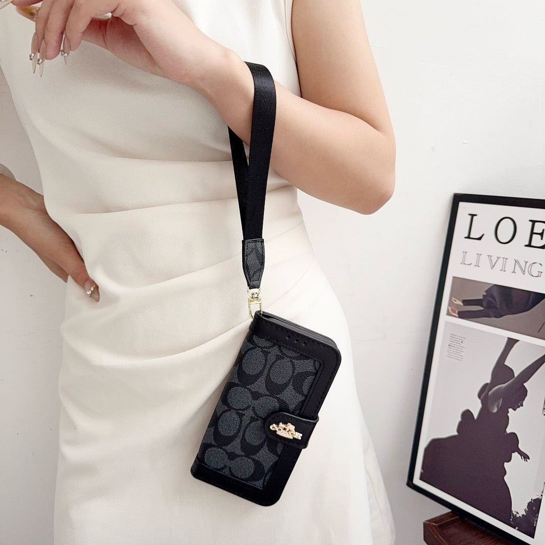 CO Luxury Pattern Wallet iPhone-fodral med korthållare och rem