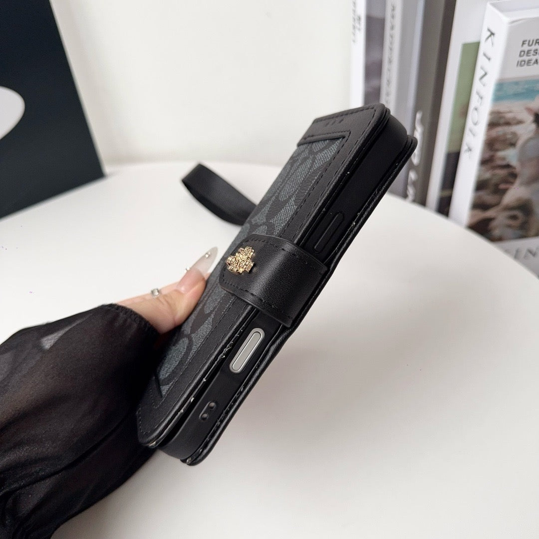 CO Luxury Pattern Wallet iPhone-fodral med korthållare och rem