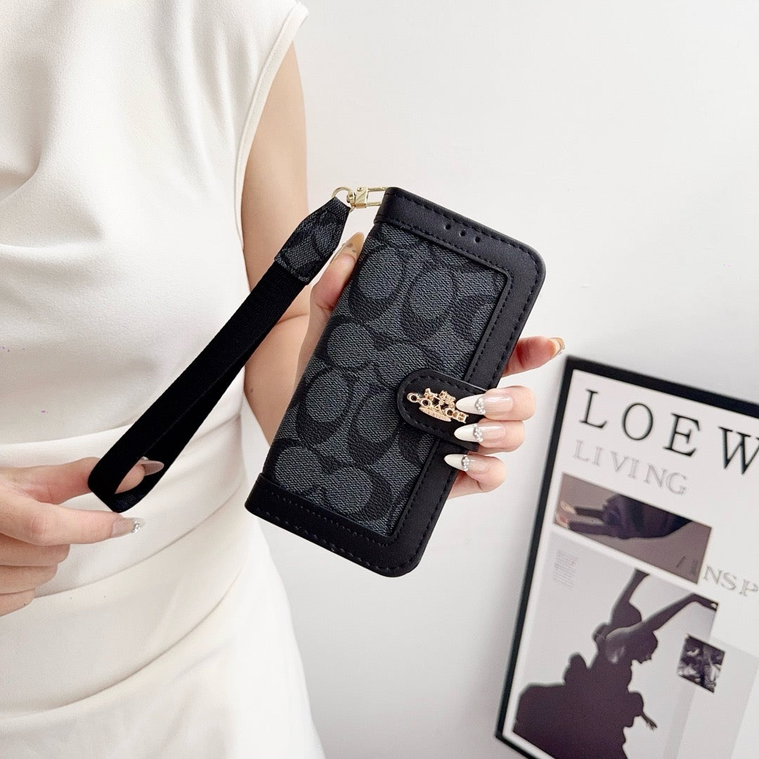 CO Luxury Pattern Wallet iPhone-fodral med korthållare och rem