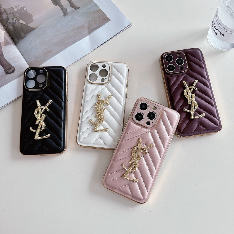 Funda de iPhone de cuero color santo