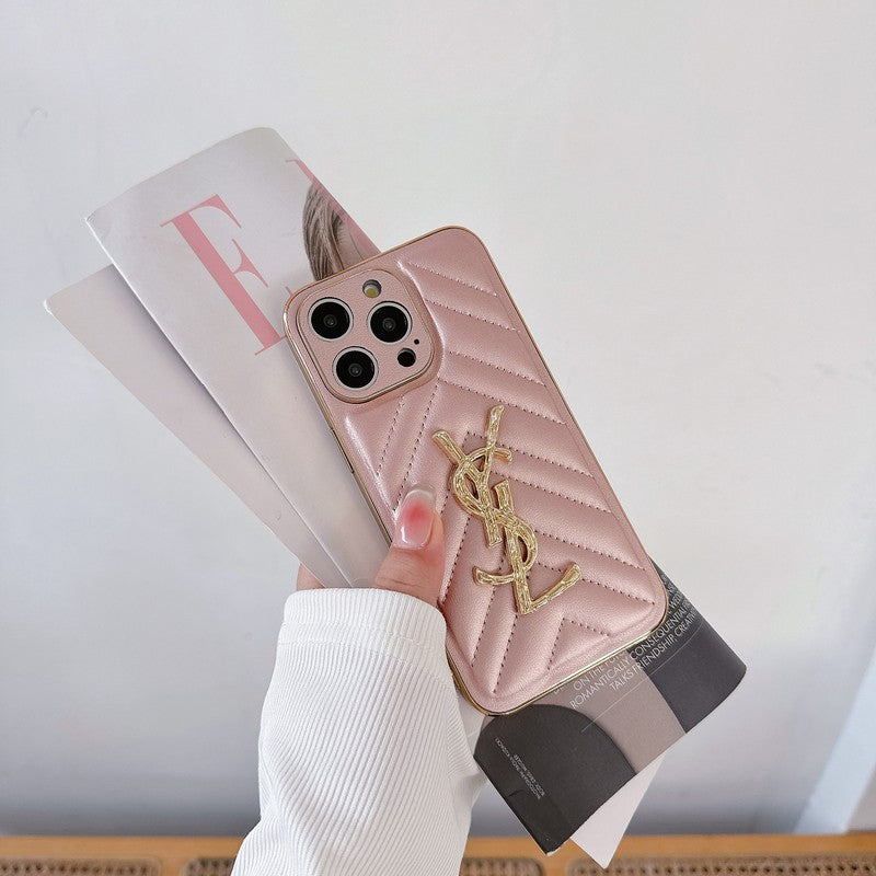 Funda de iPhone de cuero color santo