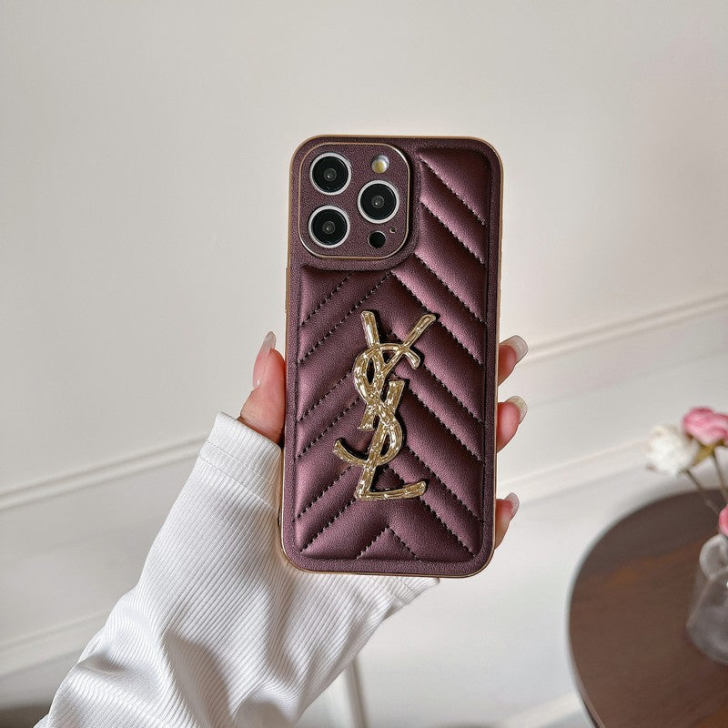 Funda de iPhone de cuero color santo