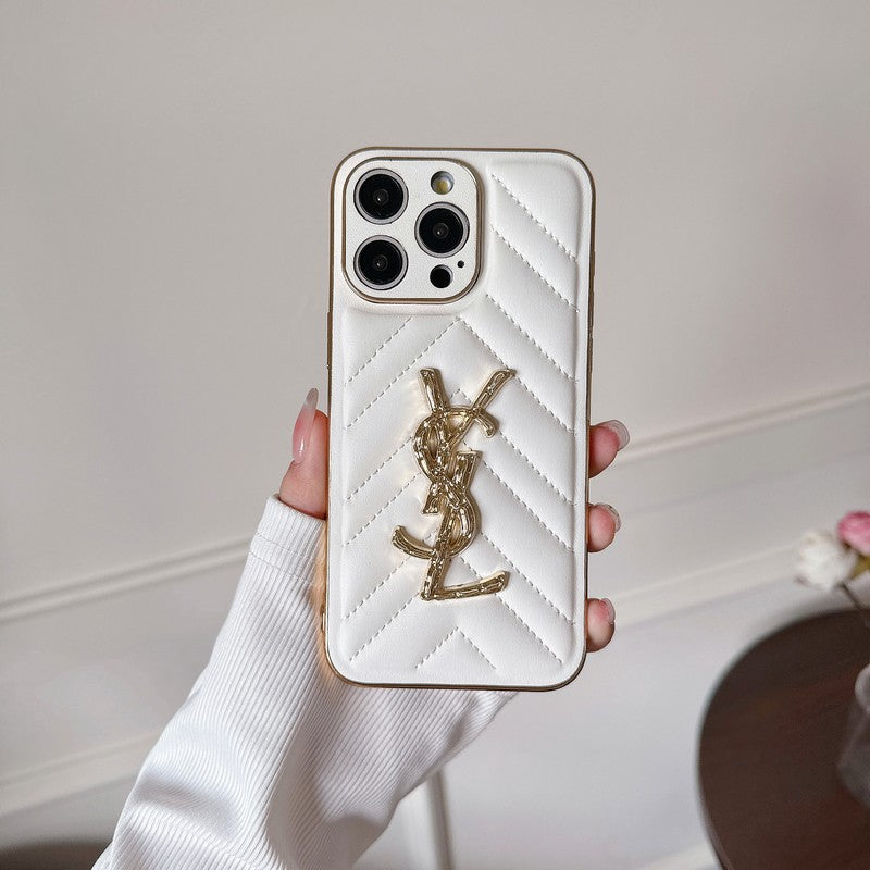 Funda de iPhone de cuero color santo