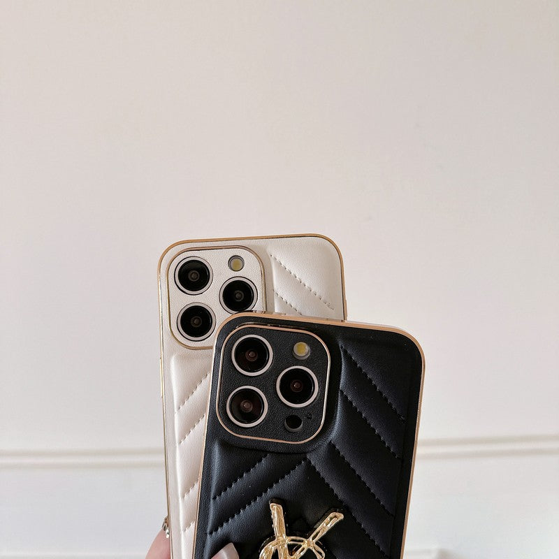 Funda de iPhone de cuero color santo