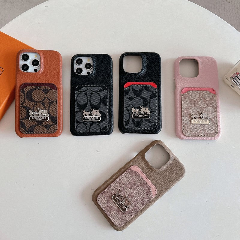 Klassisk kortväska till iPhone läderfodral