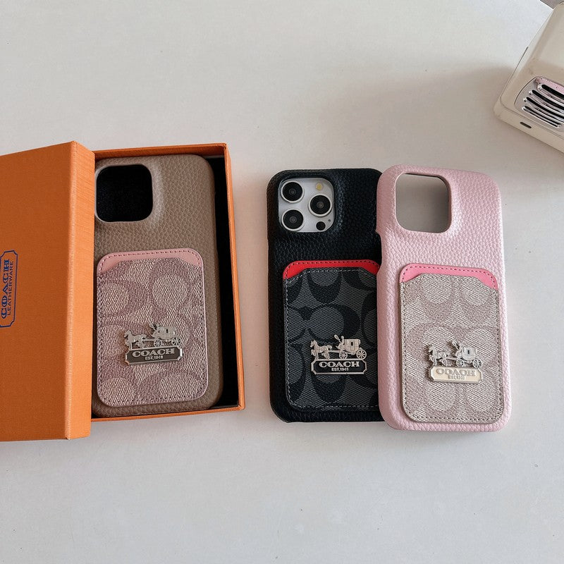 Klassisk kortväska till iPhone läderfodral