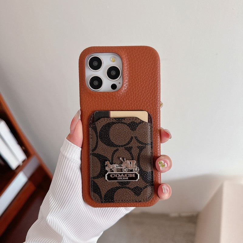 Klassisk kortväska till iPhone läderfodral