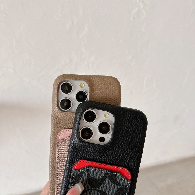 Klassisk kortväska till iPhone läderfodral