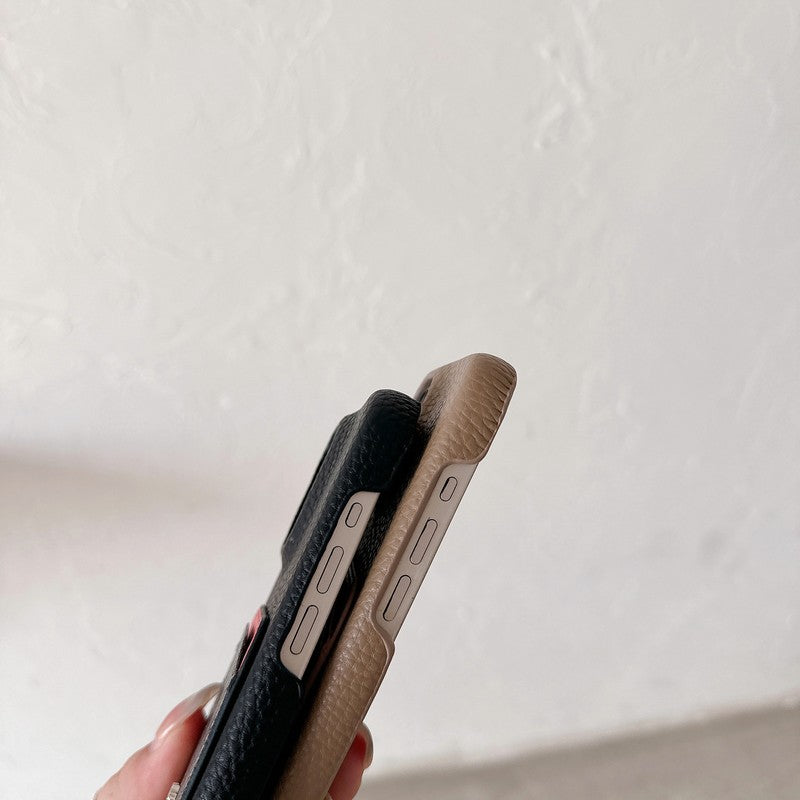 Klassisk kortväska till iPhone läderfodral