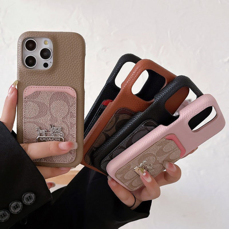 Klassisk kortväska till iPhone läderfodral