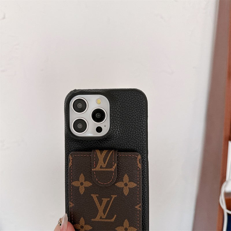 Lyxig kortväska Crossbody Chain iPhone-fodral