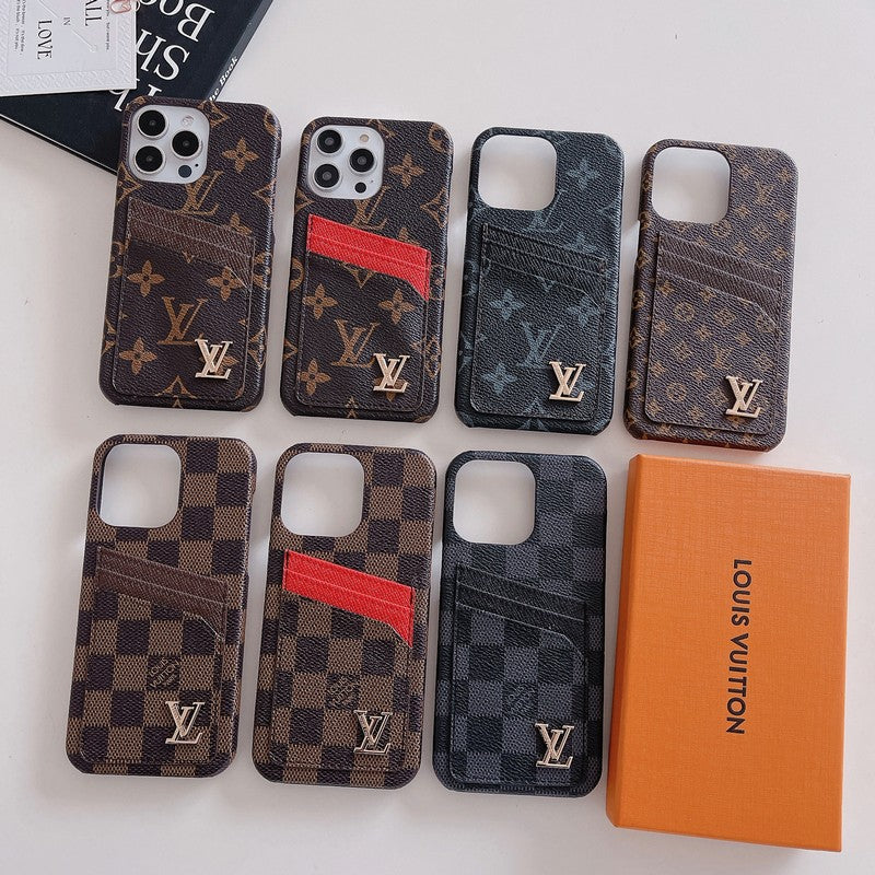 Funda clásica para iPhone con tarjetero de lujo