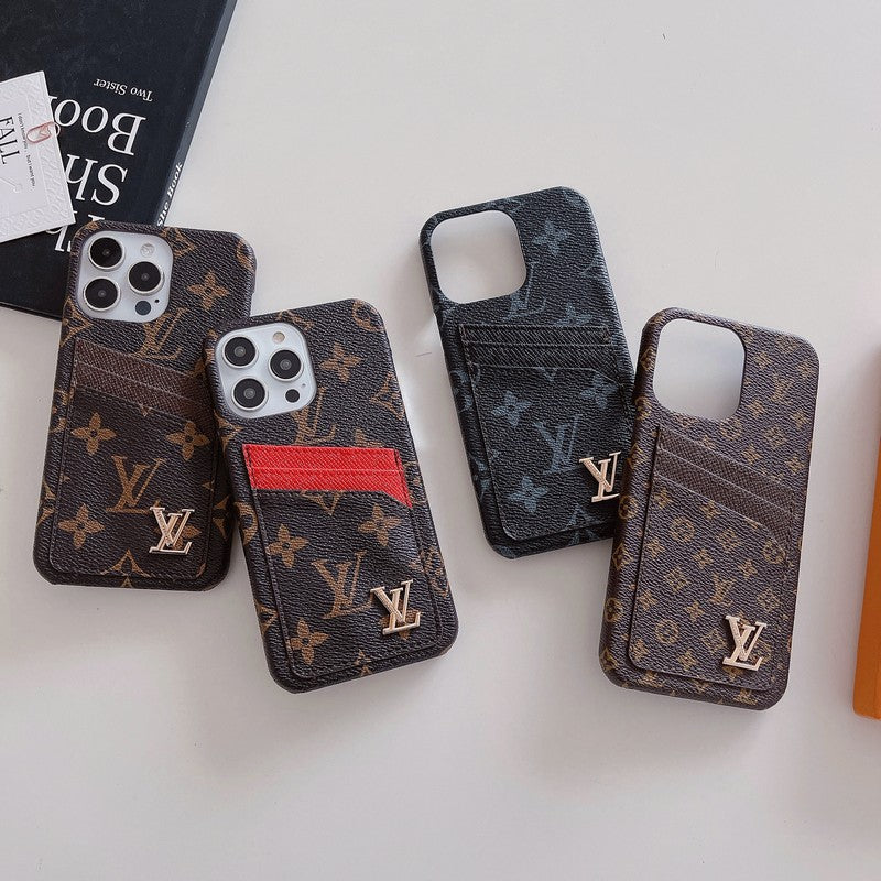 Funda clásica para iPhone con tarjetero de lujo