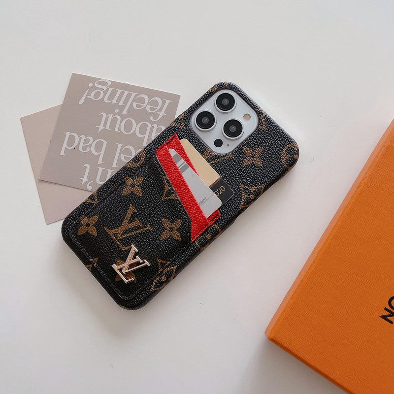 Funda clásica para iPhone con tarjetero de lujo