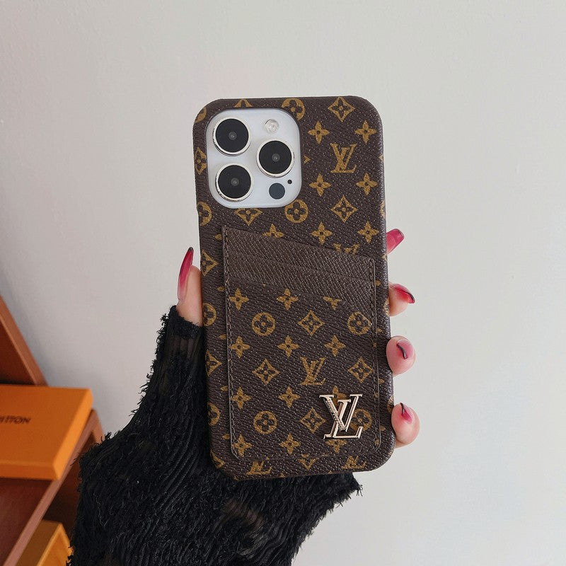 Funda clásica para iPhone con tarjetero de lujo